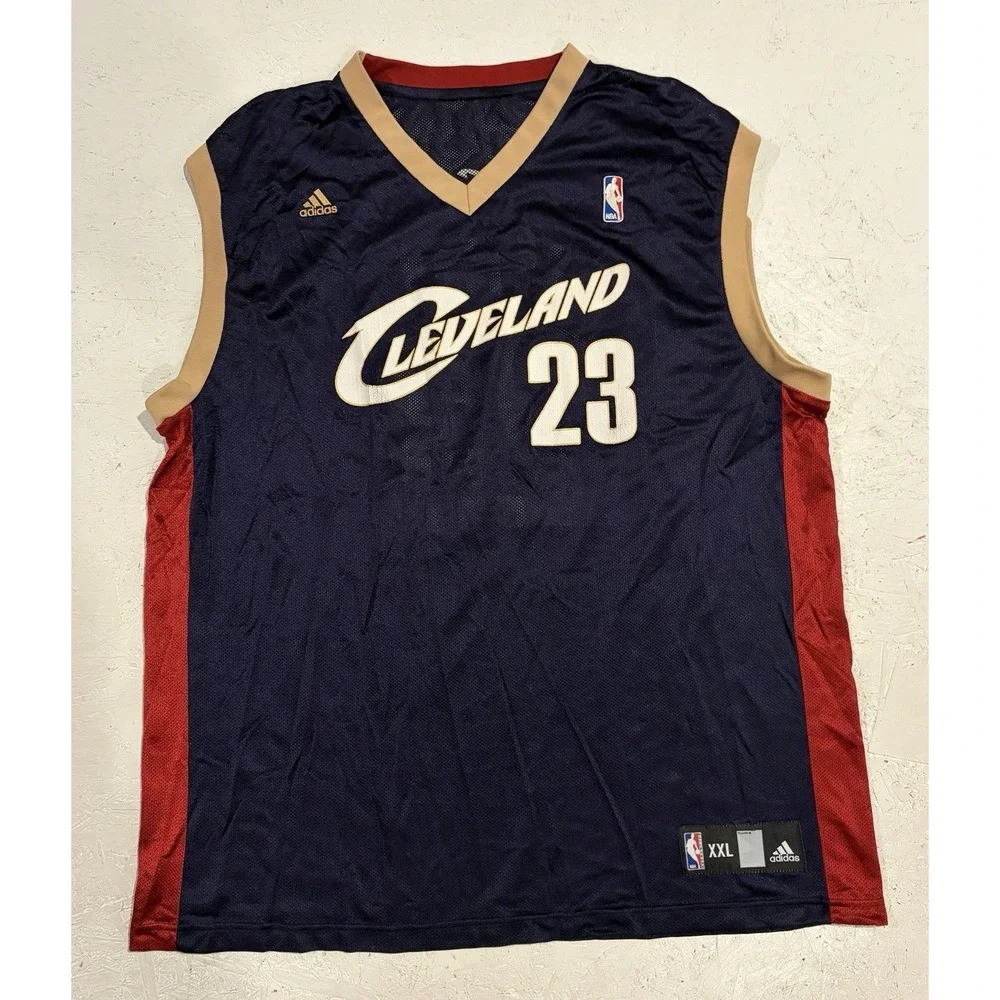 Adidas Cleveland Cavaliers LeBron James #23‎ Jersey Mens 2XL Basketball NBA Blue